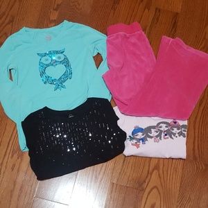 Girls 10/12 Long Sleeve Shirts and Pant Bundle